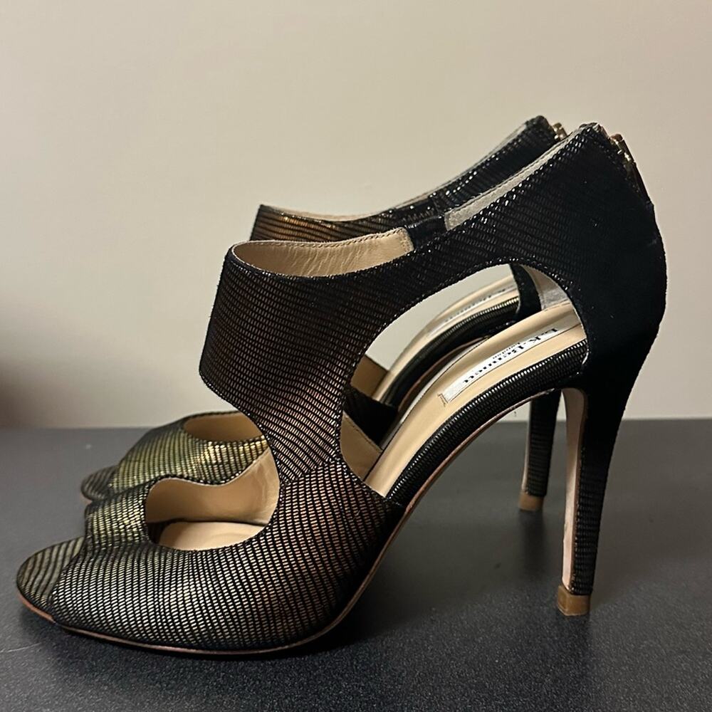 LK Bennett Metallic Black and Gold Heels - Picture 5 of 12